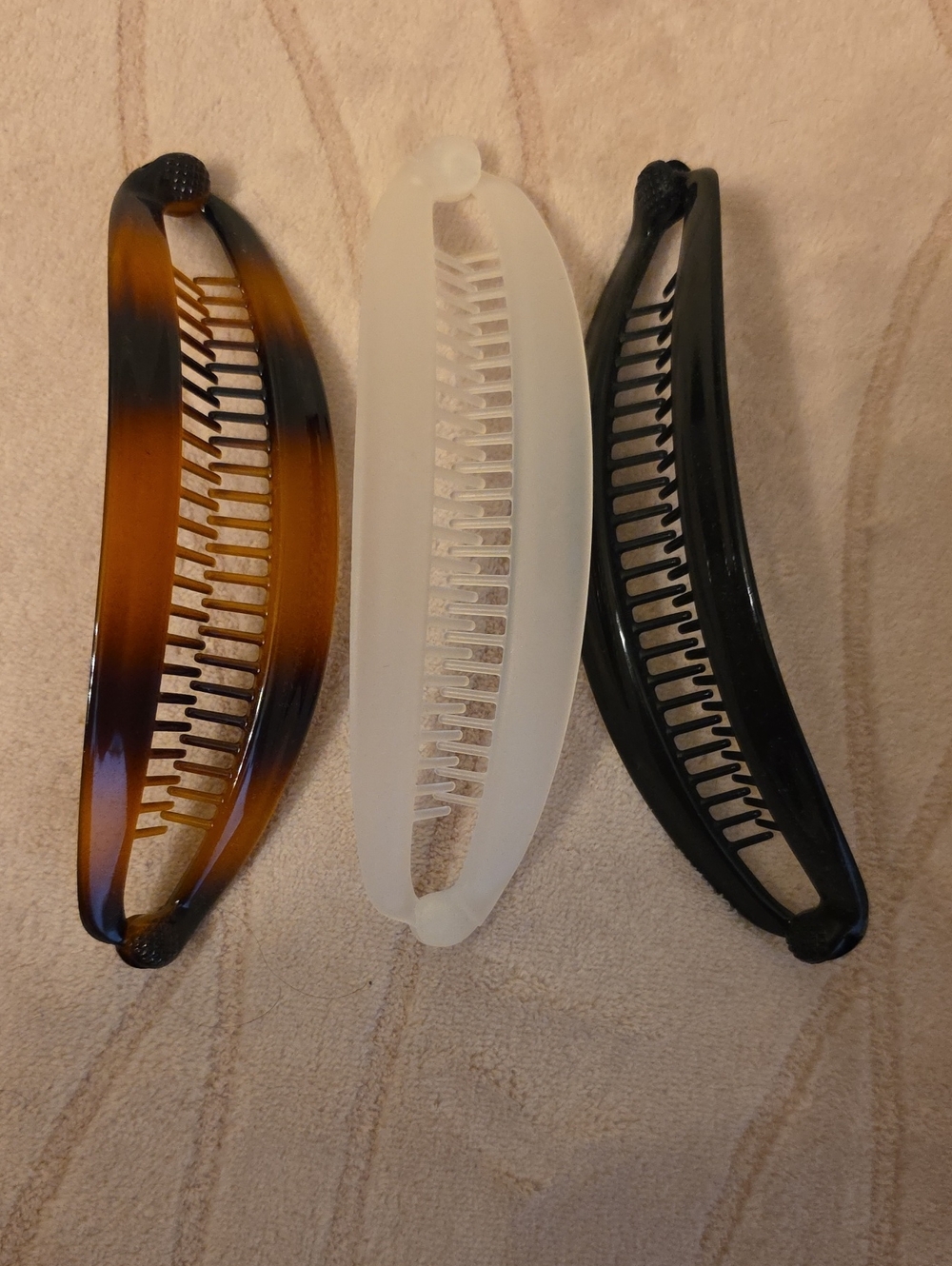 Classic Banana Hair Clips for Men - Black, White, Tortoiseshell